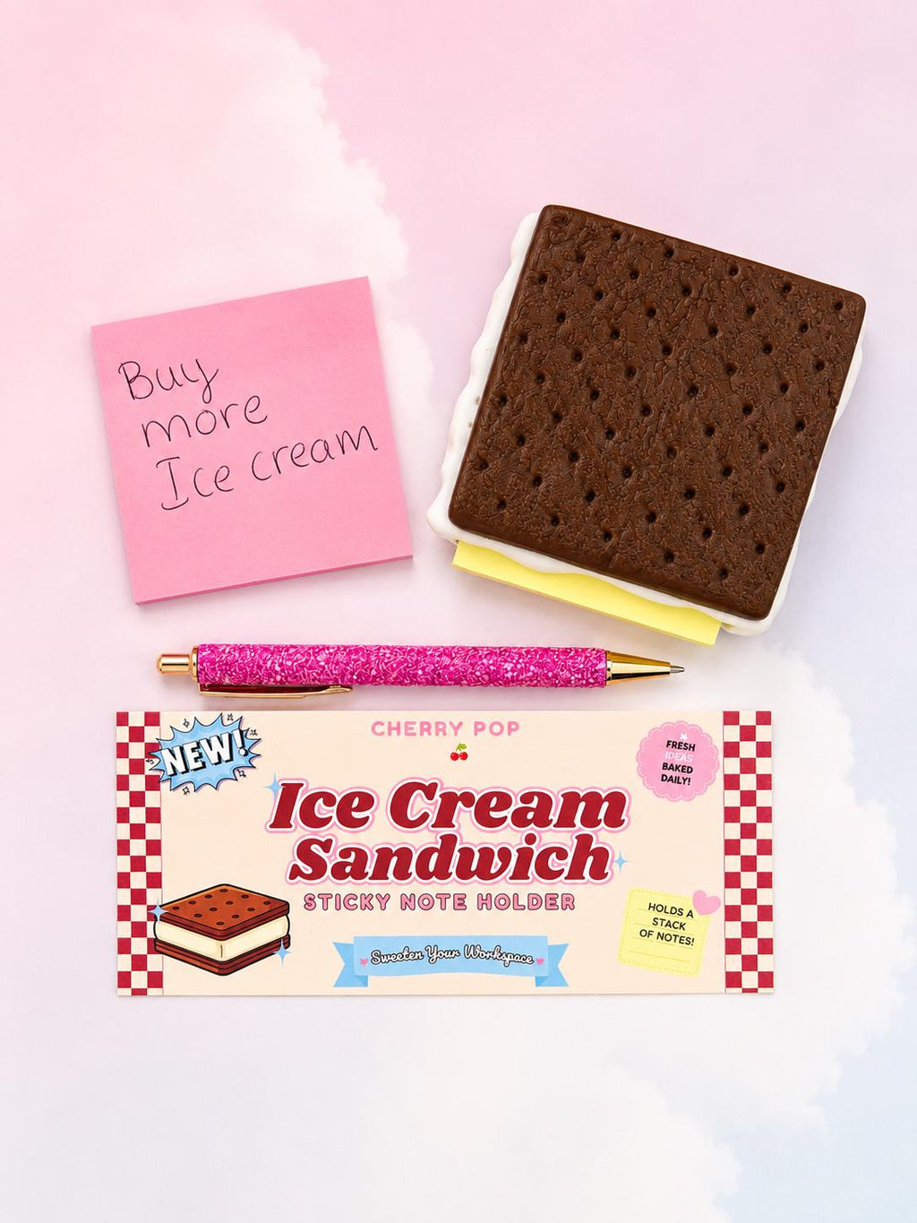 Sticky Note Holder Chocolate Ice Cream Sandwich | Desk Organizer