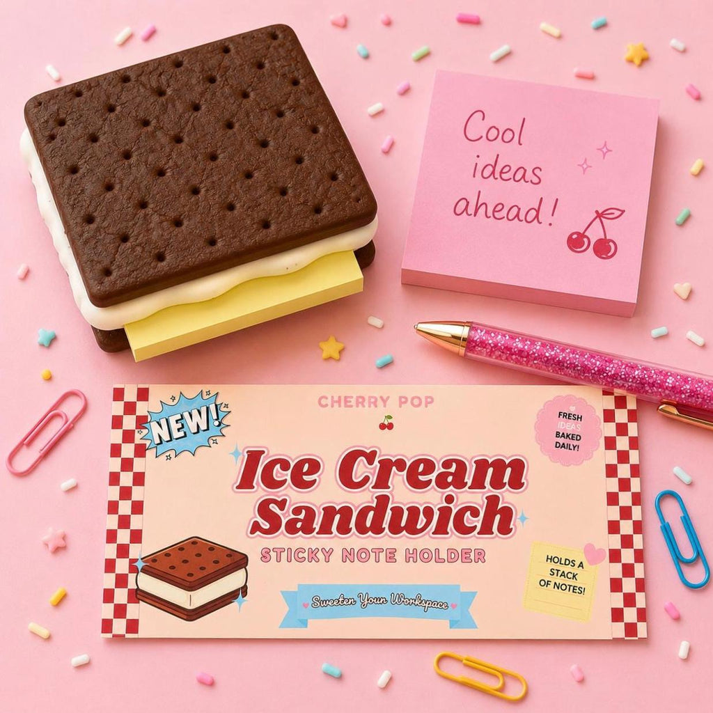Sticky Note Holder Chocolate Ice Cream Sandwich | Desk Organizer