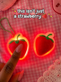 Light Up Strawberry Keychain Fidget Clicker