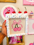 Fake Cake Photo Holder and Needlepoint Cross Stitch Display Frame