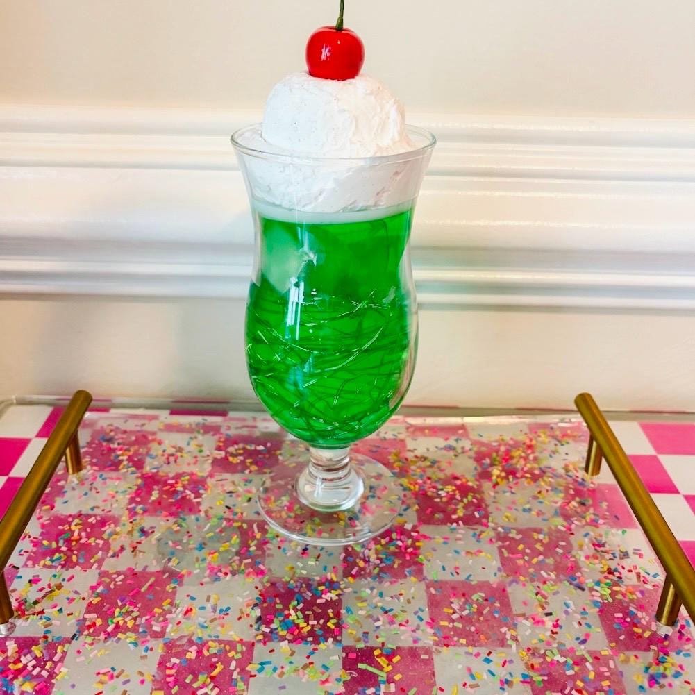 Melon Soda Lamp, Fake Food Resin Night Light, Retro Japanese Cream Soda Decor