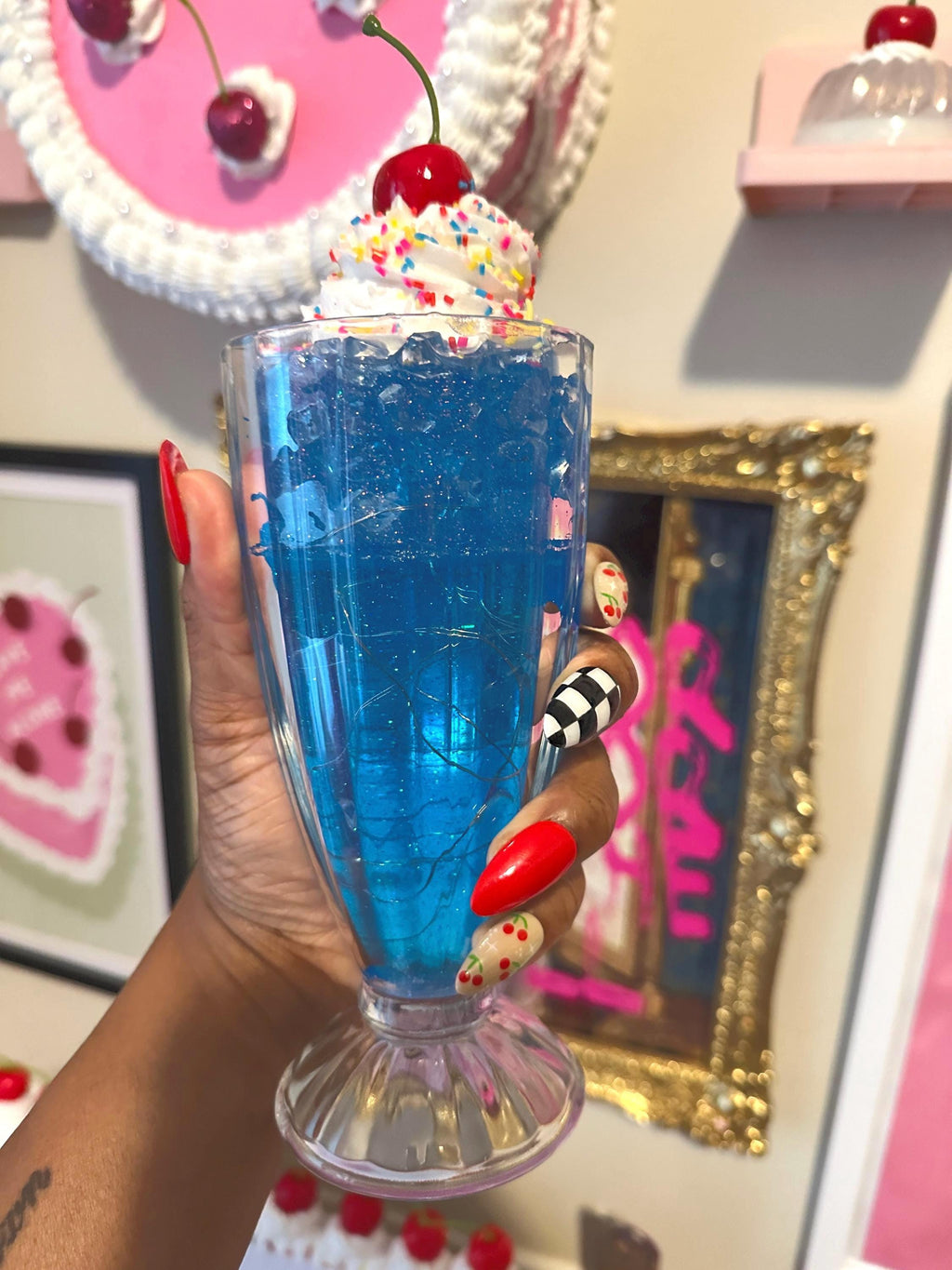 Resin Soda Float Night Light: Faux Ice Cream, Cherry, Sprinkles