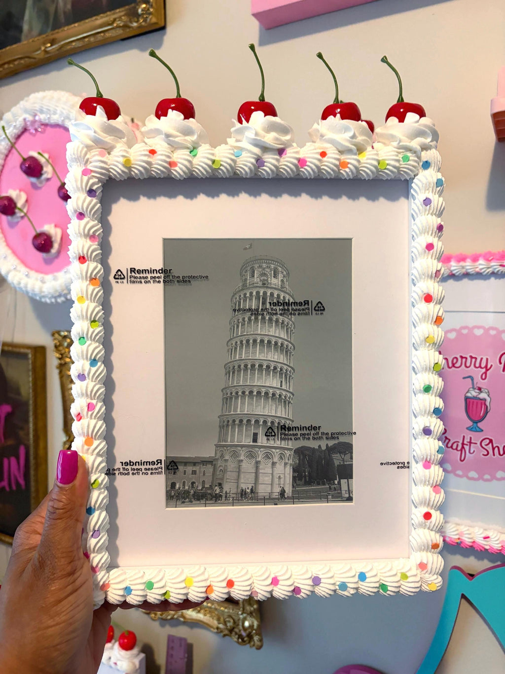 Fake Cake Picture Frame: Sprinkled Icing Photo Holder