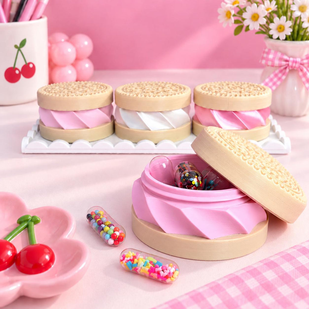 Pill Container Large Sandwich Cookie | AM PM Medicine Holder Organizer
