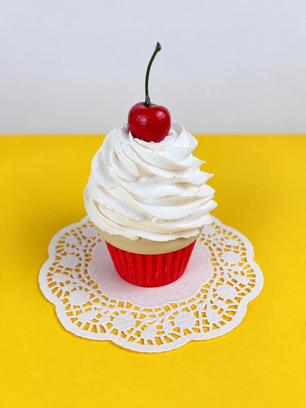 Fake Cupcake Screw Top Lid Jar with Cherry or Sprinkles
