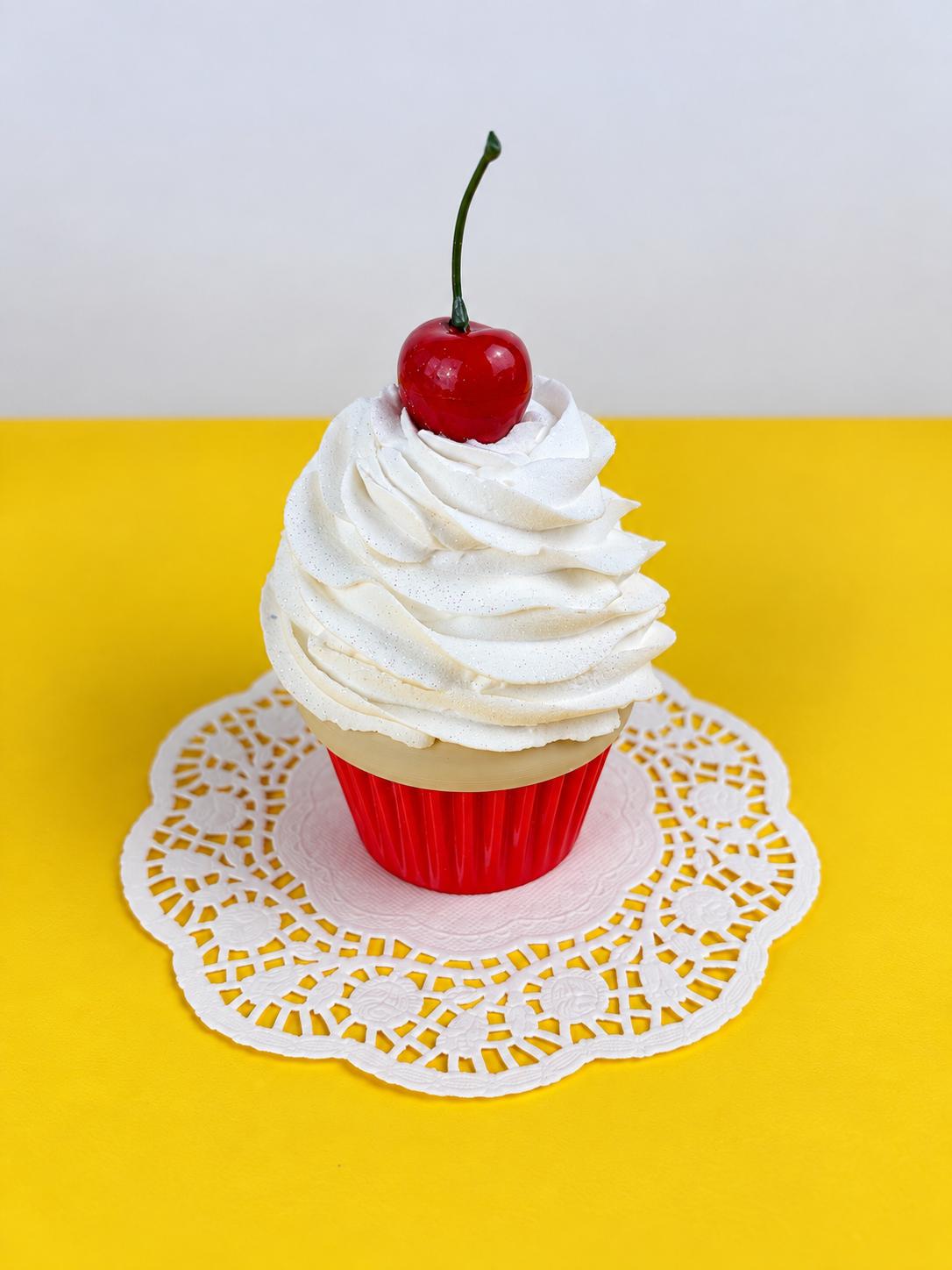 Fake Cupcake Screw Top Lid Jar with Cherry or Sprinkles