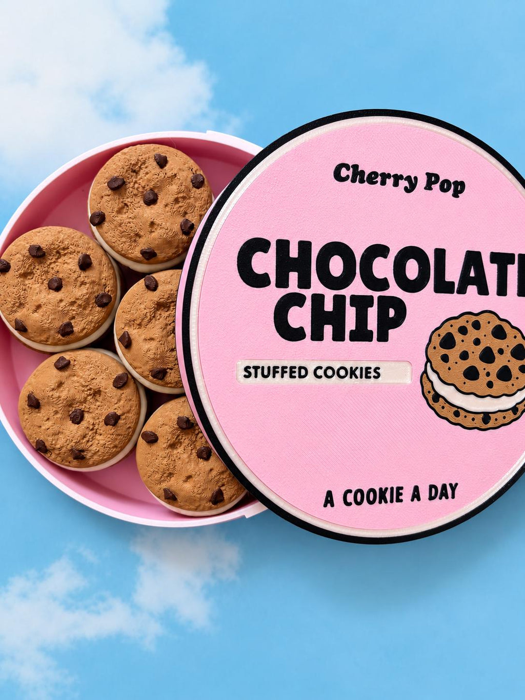 Chocolate Chip Cookie 7 Day Pill Organizer – Weekly Medication Case with Individual Containers