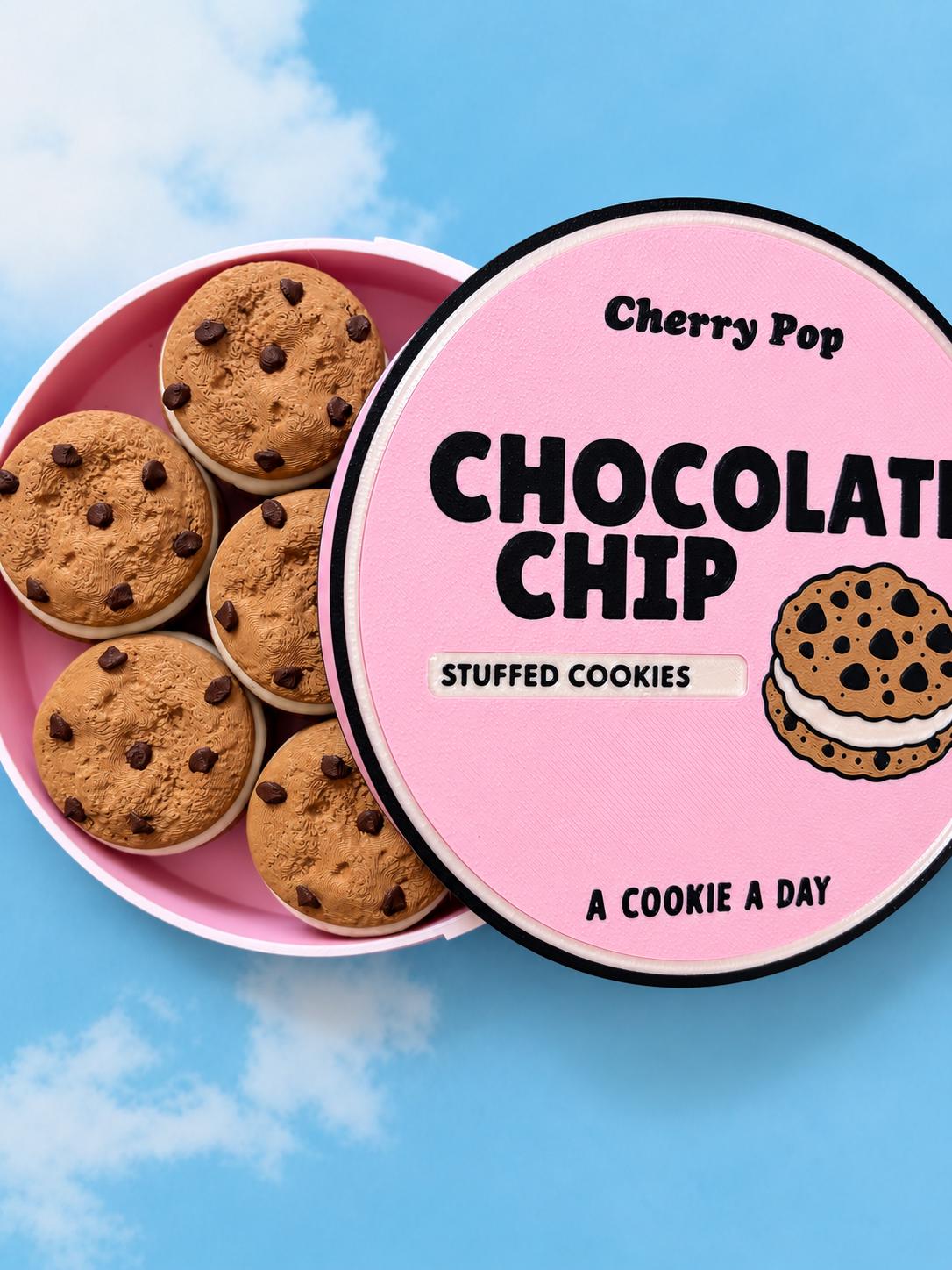 Chocolate Chip Cookie 7 Day Pill Organizer – Weekly Medication Case with Individual Containers