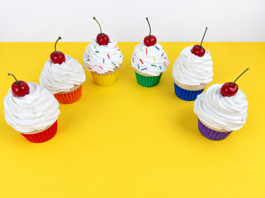 Fake Cupcake Screw Top Lid Jar with Cherry or Sprinkles