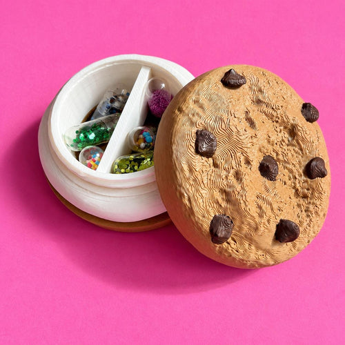 Chocolate Chip Cookie Pill Holder Larger AM PM | 3D Printed | Travel Case, Keychain Container