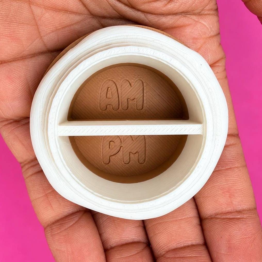 Chocolate Chip Cookie Pill Holder Larger AM PM | 3D Printed | Travel Case, Keychain Container