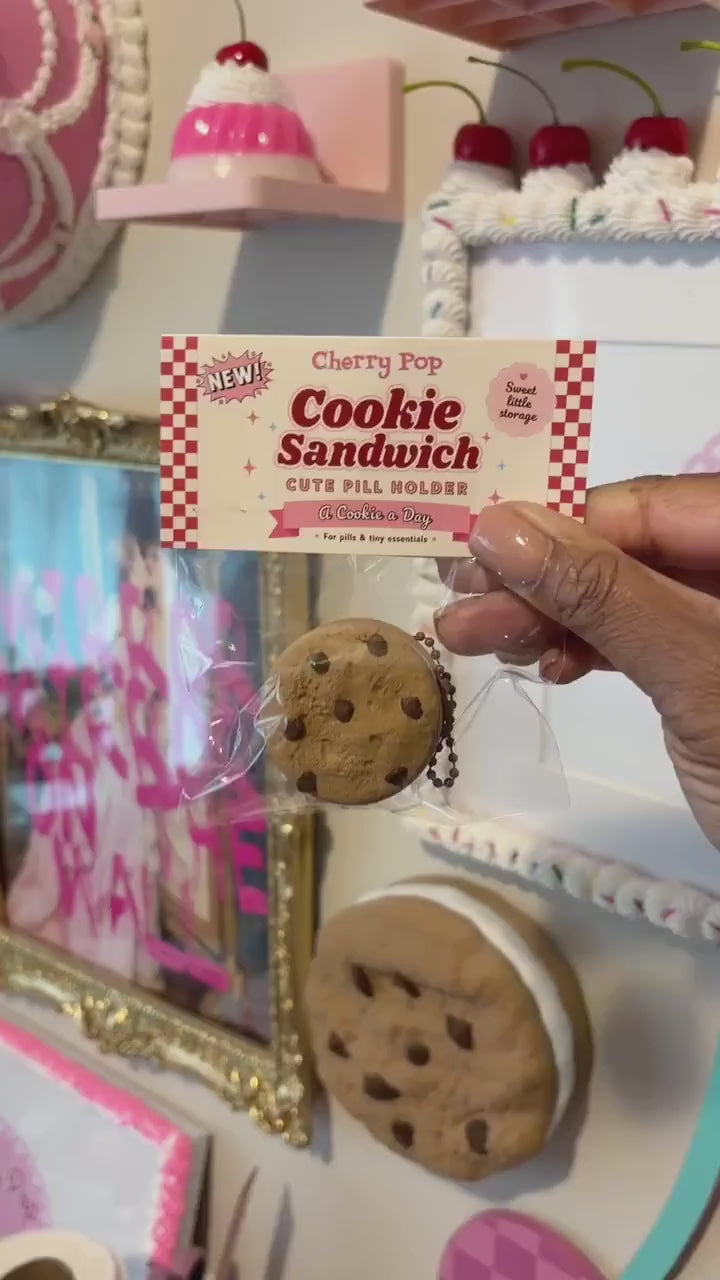 Chocolate Chip Cookie Pill Holder  3D Printed | Travel Case, Keychain Container