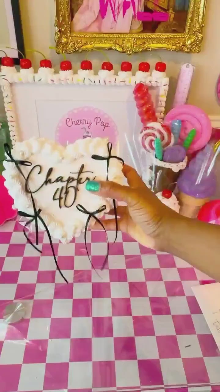 Custom Heart Fake Cake with Personalized Text