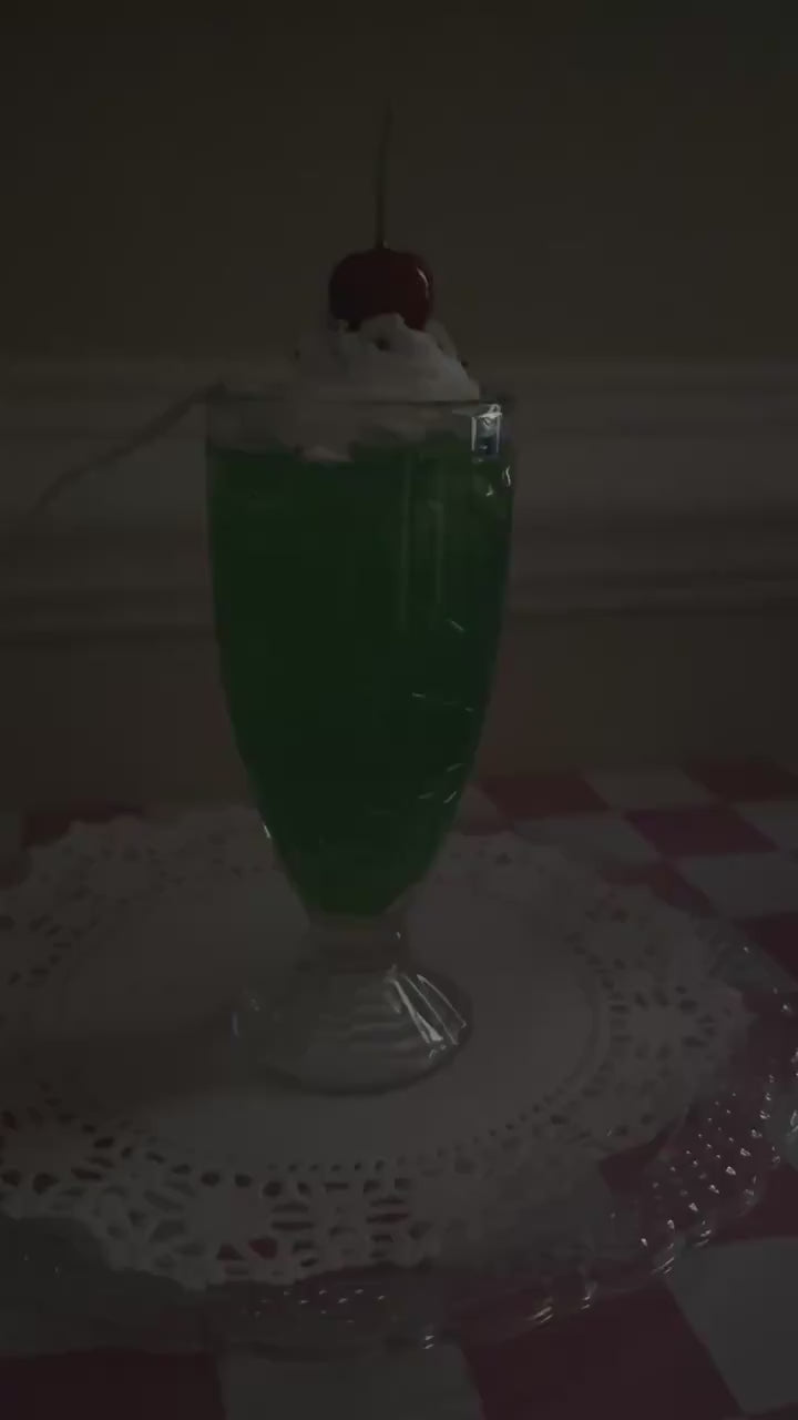 Resin Soda Float Night Light: Faux Ice Cream, Cherry, Sprinkles