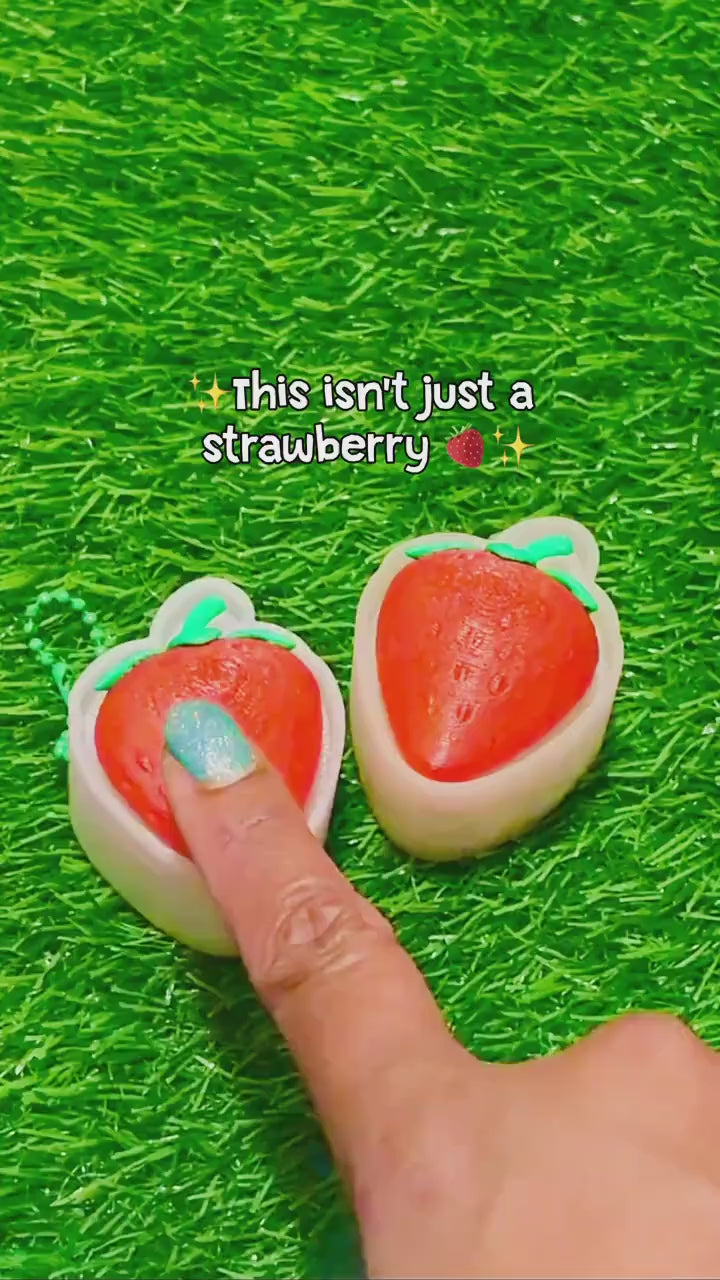 Light Up Strawberry Keychain Fidget Clicker